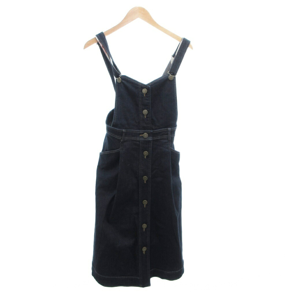 【中古】ブルーレーベルクレストブリッジ BLUE LABEL CRESTBRIDGE ジーンズ衣装 前掛けスコート 照合のしるし うつり変わり ひざ丈 38 インディゴ /FF レディース 【ベクター 古着】 260508