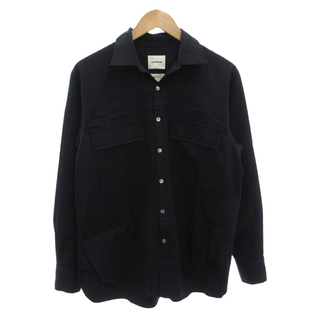 【中古】：COLON CSH-4 wool gabardine プルオーバー 心地よい 羊毛 長袖 1 紺 米国海軍 /FF メンズ 【ベクター 古着】 260513