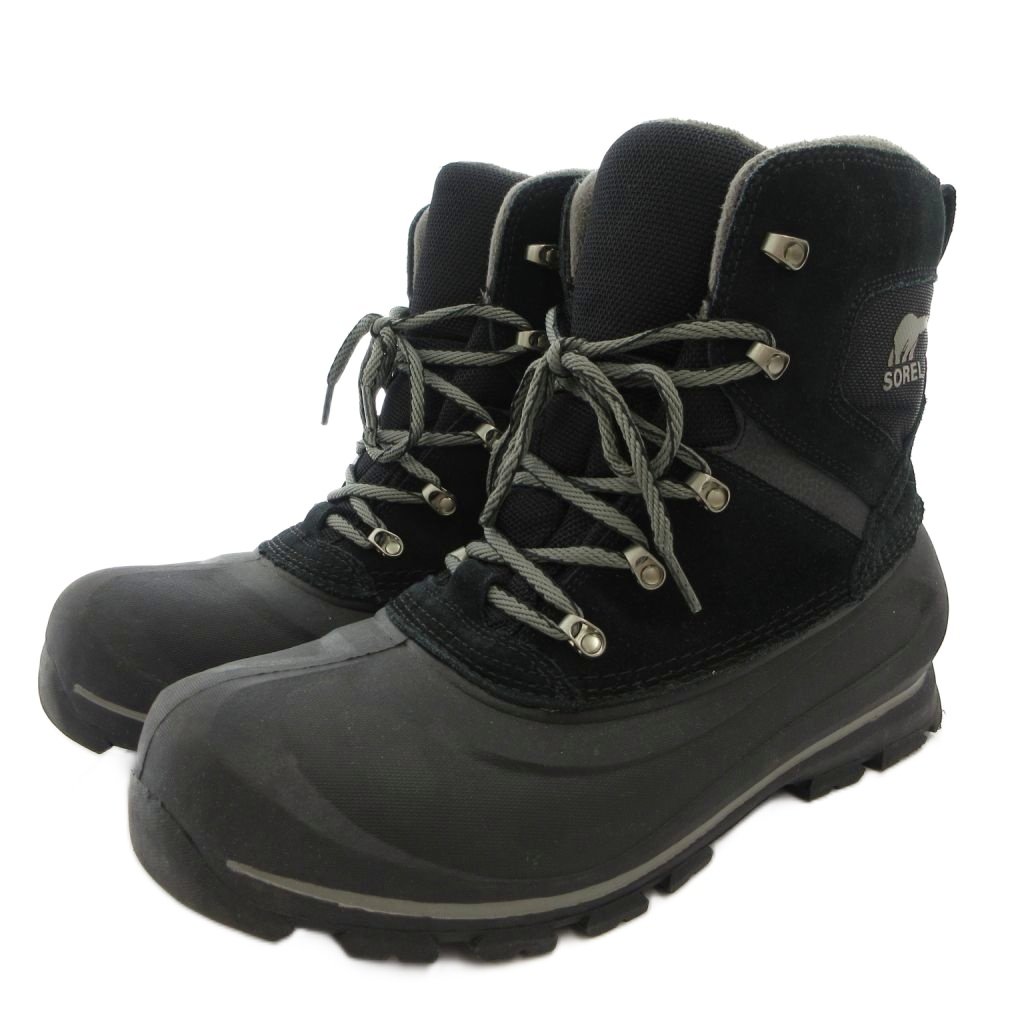 【中古】ソレル SOREL Buxton Lace Winter Boot ブーツ シューズ 遊撃手 スエードクロス スピード競技引きあげる 28糎 黒 黒いこと /FF メンズ 【ベクター 古着】 260513