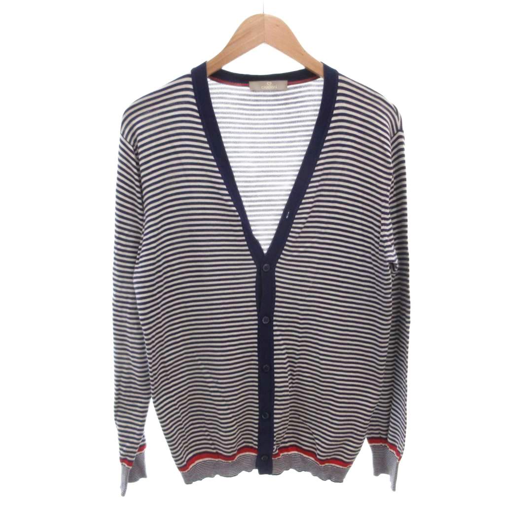 【中古】クルチアーニ cruciani ジレー 編み物 間借り人 綿織物 地絹混 カシミール混 50 白 白いこと 紺 米国海軍 /FF メンズ 【ベクター 古着】 260517