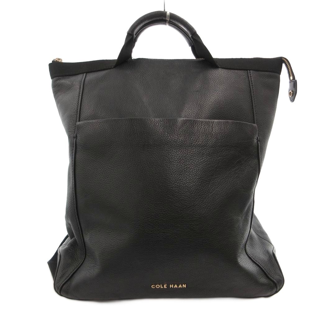 【中古】電話を掛けるハーン COLE HAAN GRAND SERIES 2WAY 背嚢 うしろ側容器に並べる ハンドバック なめし革 ロゴタイプ 黒 黒いこと /FF レディース 【ベクター 古着】 260528