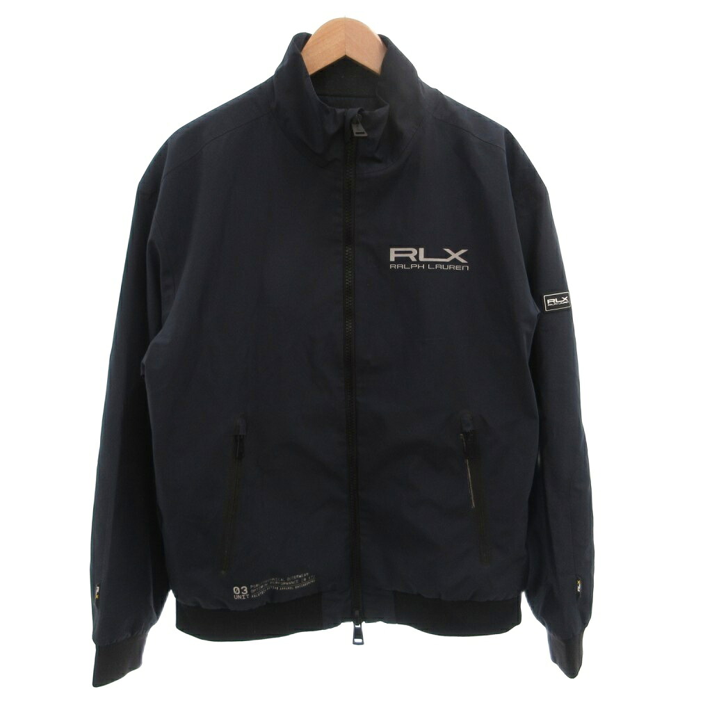【中古】アールエルエックス ラルフローレン RLX RALPH LAUREN GOLF ウォーター リペラント ジャケット ブルゾン ロゴ プリント L 紺 ネイビー /FF メンズ 【ベクトル 古着】 260605｜ブランド古着ベクトルプレミアム店