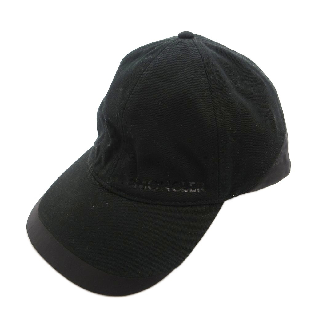 【中古】モンクレール MONCLER ベースボール キャップ 帽子 ロゴ プリント 黒 ブラック /FF メンズ 【ベクトル 古着】 260605｜ブランド古着ベクトルプレミアム店
