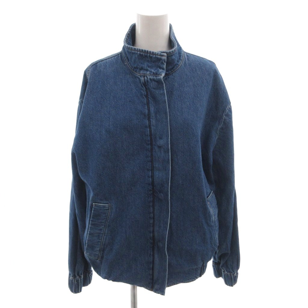 【中古】AF AGGER Hemp/cotton denim jacket デニムジャケット Gジャン ブルゾン ジップアップ ロゴ 1 インディゴ /FF レディース 【ベクトル 古着】 260606｜ブランド古着ベクトルプレミアム店