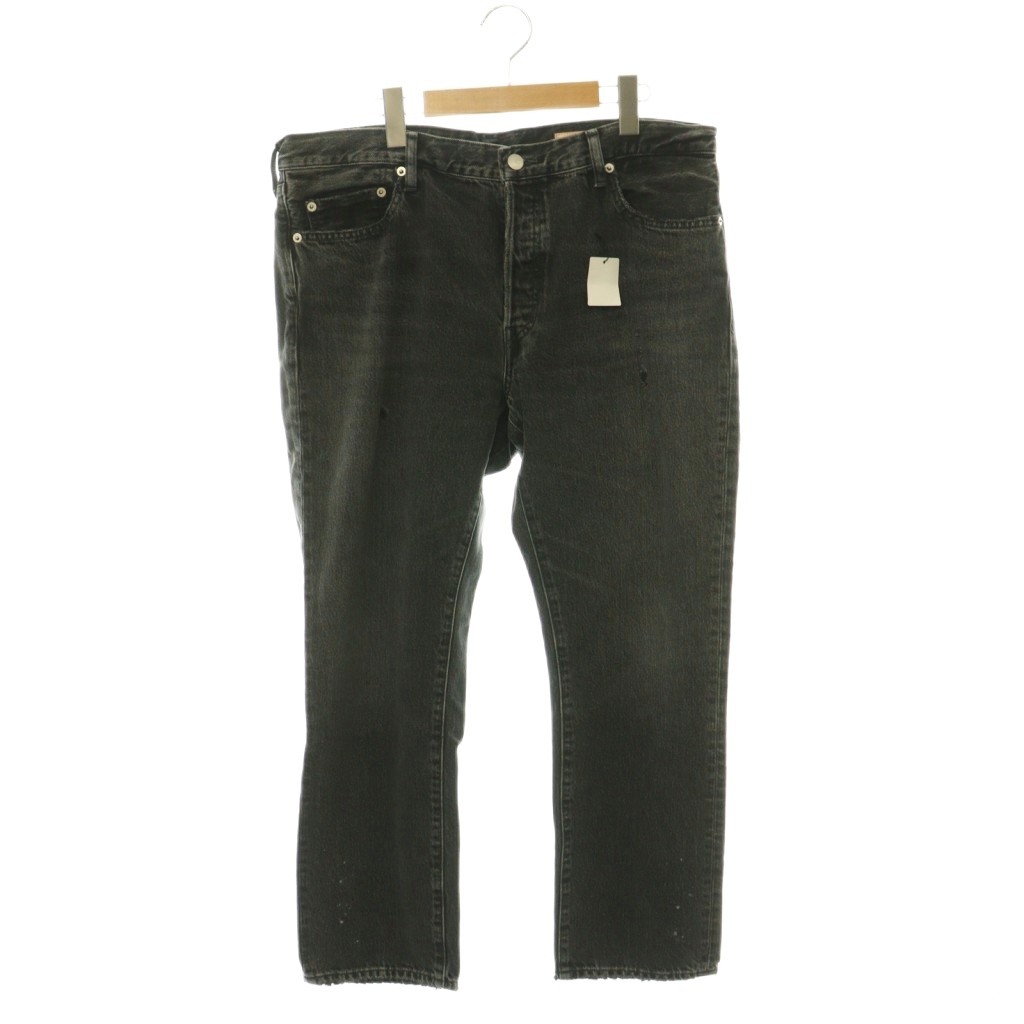 【中古】ロンハーマン Ron Herman ARNOLD DENIM PANTS デニムパンツ ジーンズ ストレート ダメージ加工 ボタンフライ 34 チャコールグレー /DO メンズ 【ベクトル 古着】 260710|ブランド古着ベクトルプレミアム店