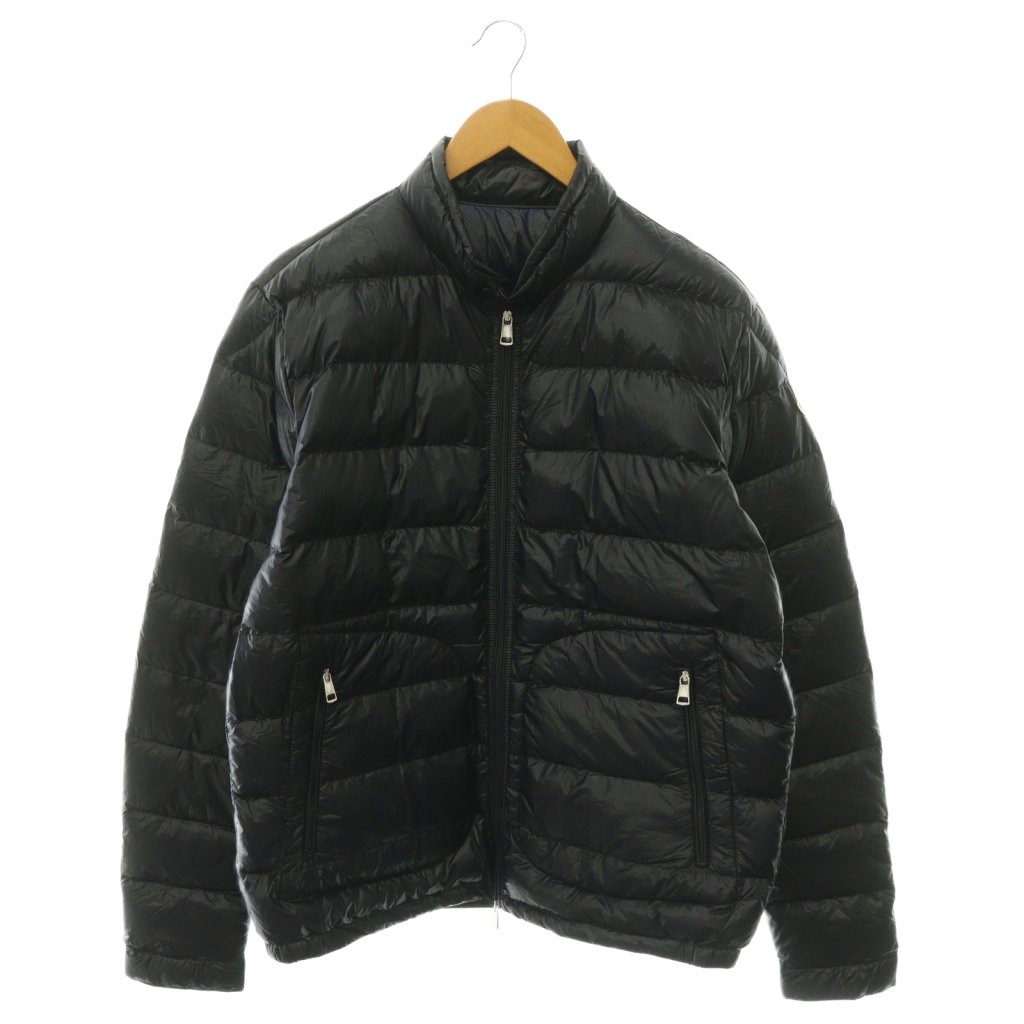 【中古】モンクレール MONCLER ACORUS ライト ダウンジャケット ロゴワッペン ジップアップ 4 ネイビー /HK ☆AA★ メンズ 【ベクトル 古着】 260714｜ブランド古着ベクトルプレミアム店
