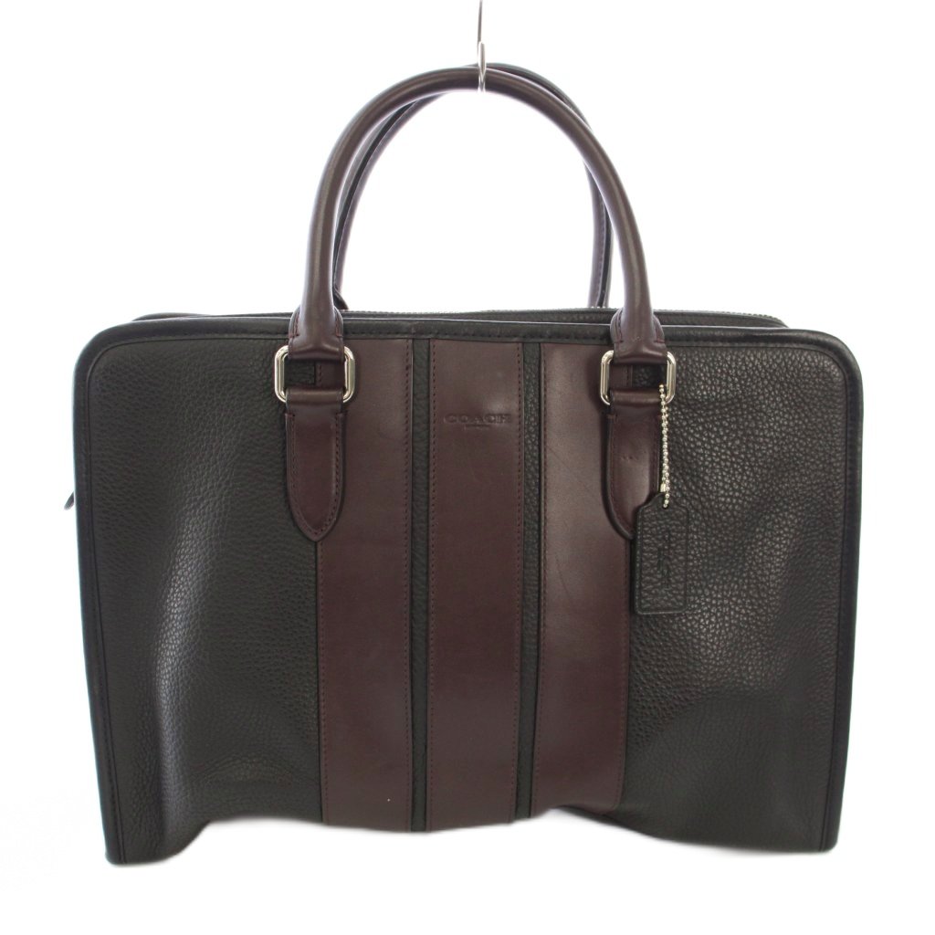 【中古】コーチ職 COACH ブリーフ入れもの 商行為御徒面子 トートバッグ なめし革 黒 F72308 /TK メンズ 【ベクター 古着】 251208