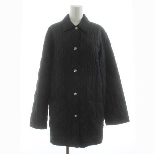 【中古】サルヴァトーレフェラガモ Salvatore Ferragamo ステンカラーコート キルティング 中綿 ミドル丈 裏地アニマル柄 M 黒 ブラック /KU レディース 【ベクトル 古着】 260119 9,176円