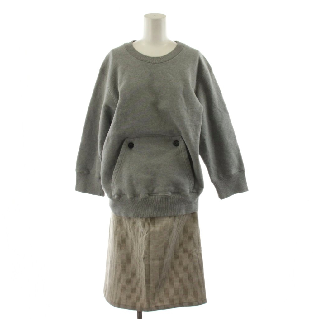 【中古】エムエムシックス メゾンマルジェラ MM6 Maison Margiela 18AW 3WAYドッキングスウェット ワンピース ロング 長袖 36 グレー ベージュ S52CT0339 /AN47 レディース 【ベクトル 古着】 260205｜ブランド古着ベクトルプレミアム店