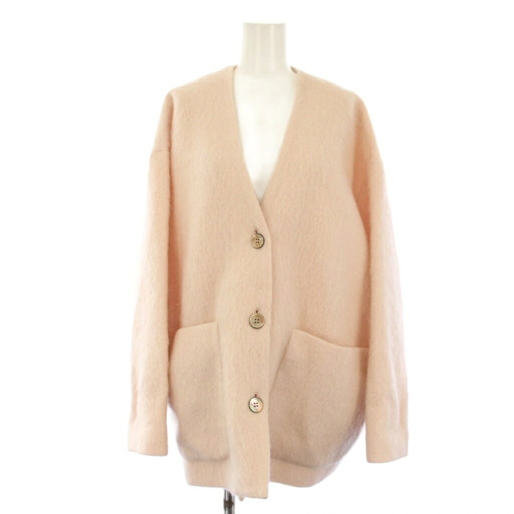 【中古】ヨリ yori 21AW ウールモヘアシャギージャケット ウール F ピンク Vネック 長袖 ポケット ボタン留め YR2125-098AW-8 /GP レディース 【ベクトル 古着】 260402