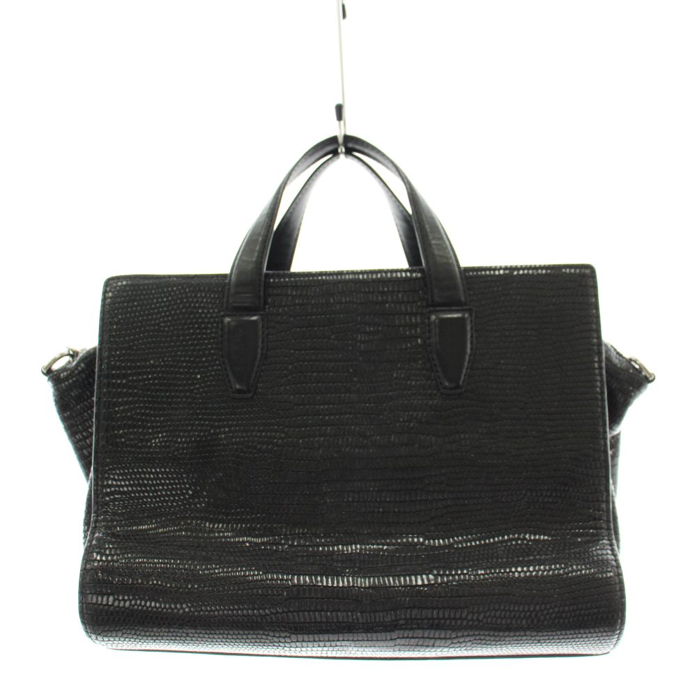 【中古】アレキサンダーワン ALEXANDER WANG ハンドバック なめし革 型押し 黒 黒いこと /AN42 レディース 【ベクター 古着】 260423