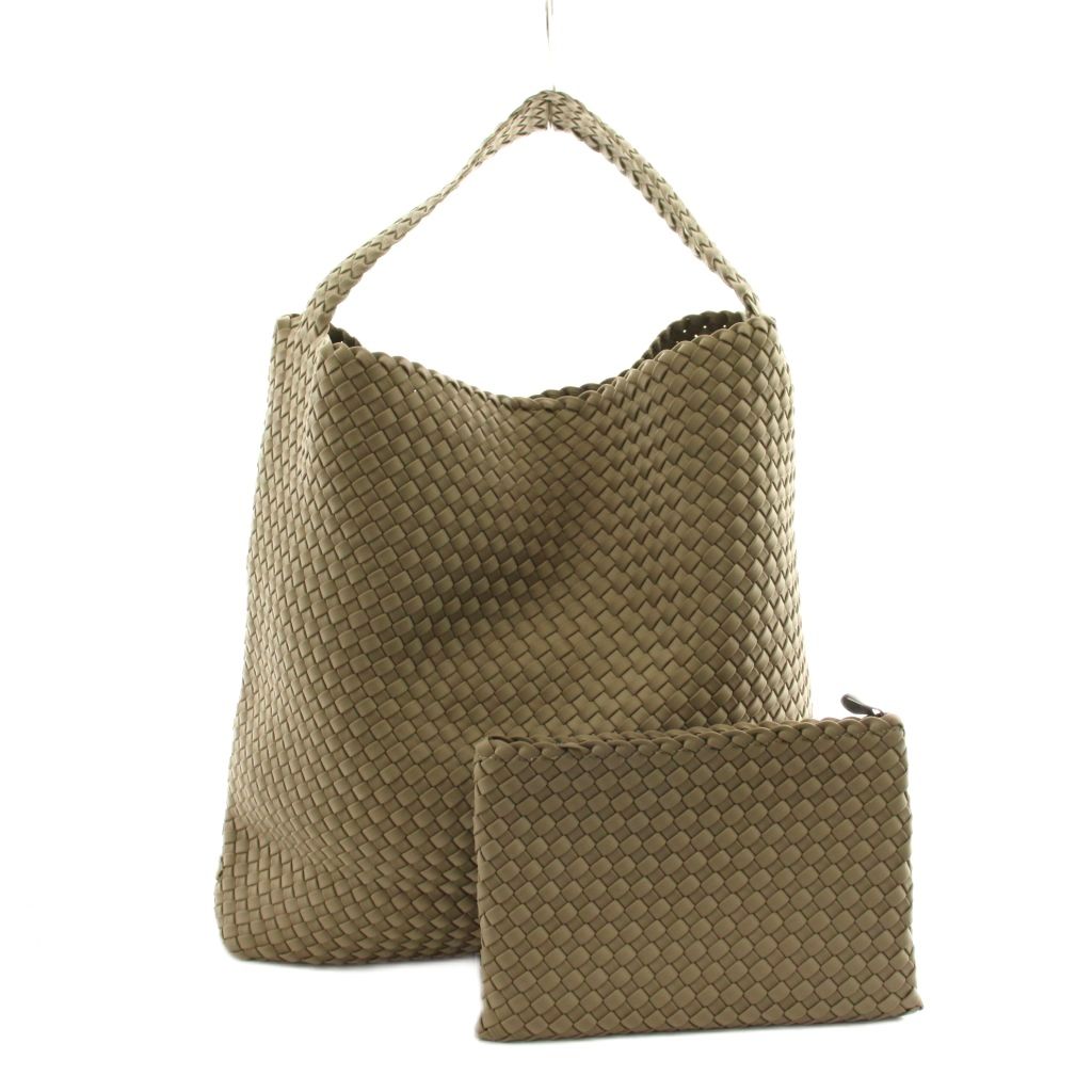 【中古】ナゲディ NAGHEDI Nomad Large Hobo ショルダーバッグ 編み込み ポーチ付き ベージュ /AN22 レディース 【ベクトル 古着】 260618｜ブランド古着ベクトルプレミアム店