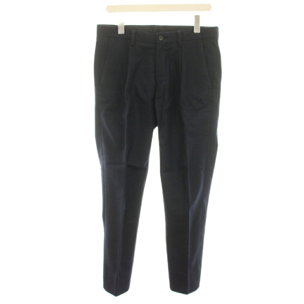 【中古】イッセイミヤケメン ISSEY MIYAKE MEN タックスラックスパンツ スリム ウール 1 紺 ネイビー ME83FF275 /HN メンズ 【ベクトル 古着】 260715｜ブランド古着ベクトルプレミアム店