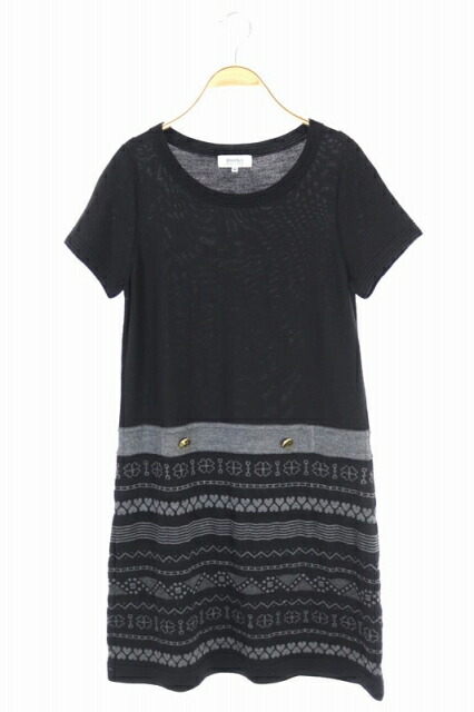 中古 ソニア ソニアリキエル Sonia Sonia Rykiel ニット 壱和平 半袖 ひざ丈 羊毛 40 ごまの蠅 ニグロ 灰色 Cm レディース ベクトル 古着 中古 ソニア ソニアリキエル Sonia Sonia Rykiel ニット ワンピース 半袖 ひざ丈 ウール 40