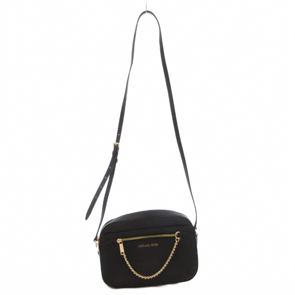 【中古】マイケルコース MICHAEL KORS ショルダーバッグ 黒 ブラック 無地 ジッパー開閉 チェーン付き /KR ■GY06 レディース 【ベクトル 古着】 260223