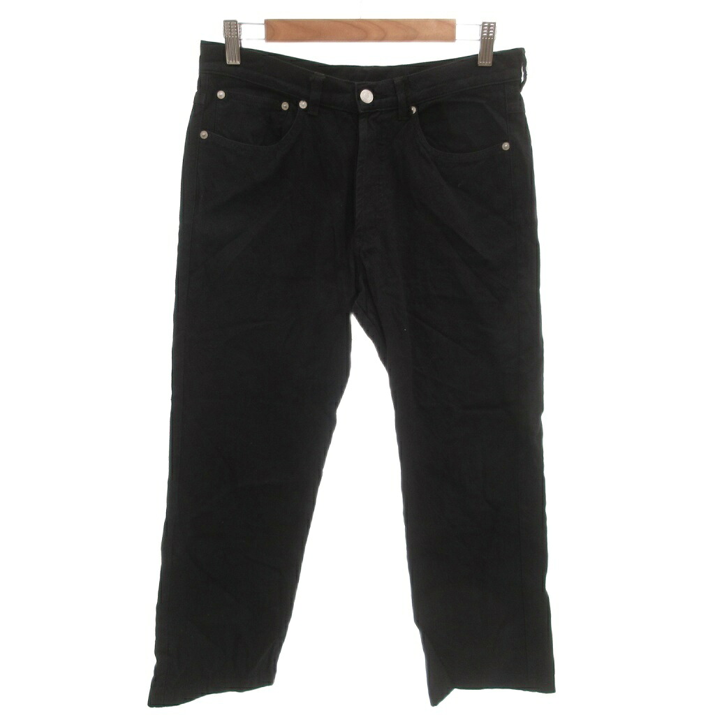 【中古】ドリスヴァンノッテン DRIES VAN NOTEN 美品 パンツ ウール 31 黒 ブラック 無地 リベット付き ストレートレッグ 32.3048.01 /HW ■GY06 メンズ 【ベクトル 古着】 260214