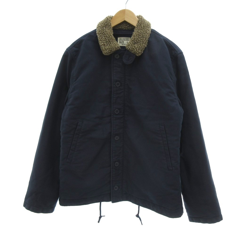 【中古】ヒューストン HOUSTON N-1 甲板上衣 中綿 ミリタリー L 紺 米国海軍 /UO メンズ 【ベクター 古着】 260225