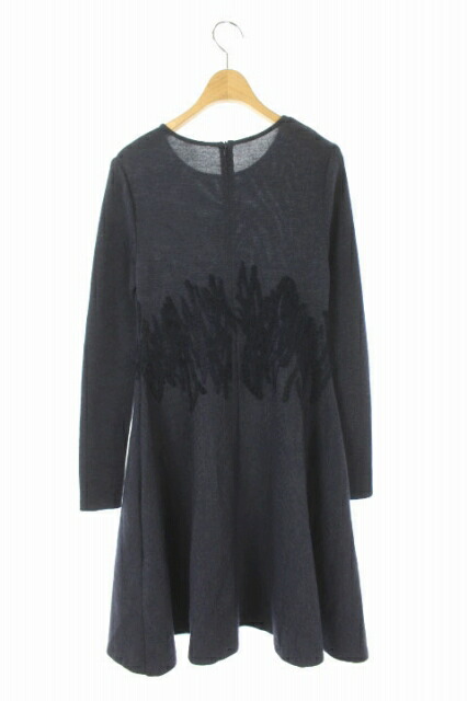 楽天市場 中古 フォクシー Foxey ワンピース ニット 長袖 フレア 膝丈 切替 リブ 40 紺 Os レディース ベクトル 古着 ベクトルプレミアム店 ブランド古着ベクトルプレミアム店