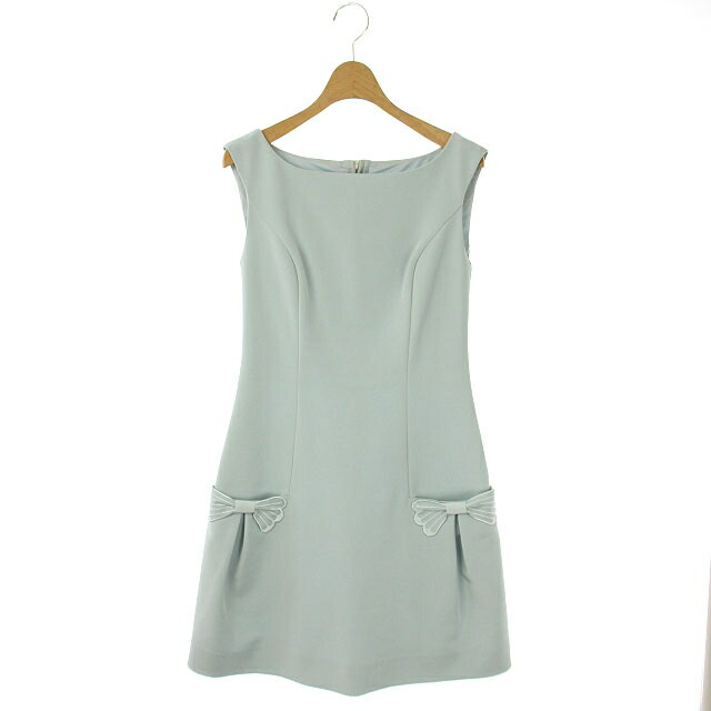 年のクリスマスの特別な衣装 タック 台形 ノースリーブ マドモアゼルボンボン ワンピース York New Foxey 中古 フォクシーニューヨーク ミニ ベクトルプレミアム店 1228 古着 ベクトル レディース Os ライトブルー 38 ボートネック 170