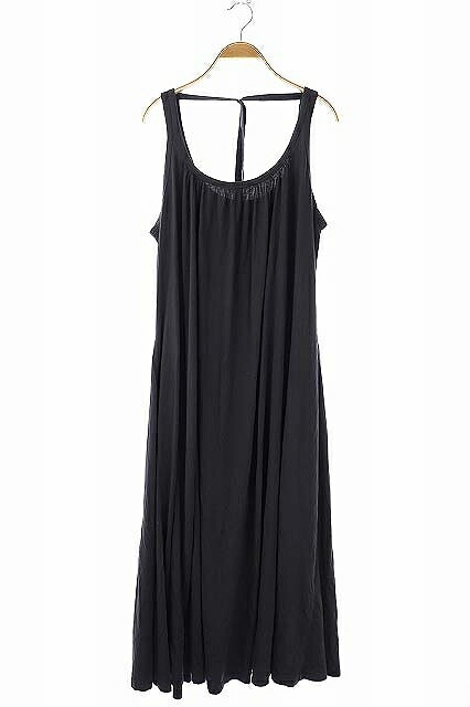 中古 アールジュビリー R Jubilee ノースリーブ マキシワンピース フレア ギャザー ラウンドネック M チャコールグレー Os レディース ベクトル 古着 Runawayapricot Com