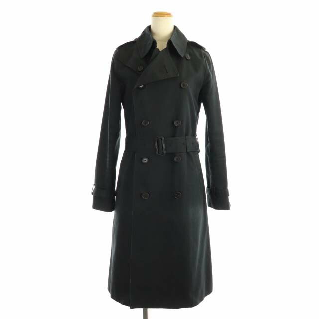中古 パッティンググリーン Green トレンチオーバ アウター ロング ダブル ラインドライヴ ベルトお付き 2 縄付き ブラック Df Os レディース ベクトル 古着 中古 グリーン Green トレンチコート アウター ロング ダブル ライナー ベルト付き 2 黒 ブラック Df Os
