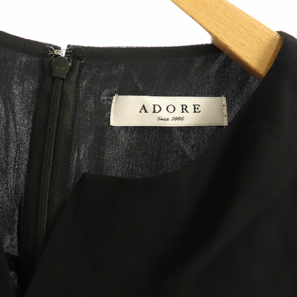 チュニック Os 中古 シルク 七分袖 シルク ミニ Adore ワンピース 黒 Os チュニック レディース アドーア 38 ブラック My ベクトル 古着 中古 アドーア Adore ワンピース ミニ チュニック 七分袖 シルク 38 黒 ブラック My