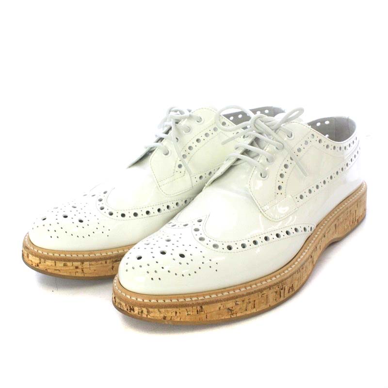 【中古】教会堂 church\u0027s DE0128 KELLY 2 METAL PATENT オックスフォードシューズ メダリオン スピード競技引き上げる エナメルなめし革 37.5 24.5糎 白 白いこと /YO11 レディース 【ベクター 古着】 230915