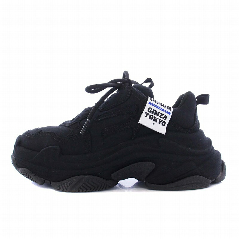 【中古】バレンシアガ BALENCIAGA 日本限定 Triple S Ginza Tokyo Exclusive トリプルS スニーカー 37 24.5cm 黒 ブラック 524039 /KH レディース 【ベクトル 古着】 240614