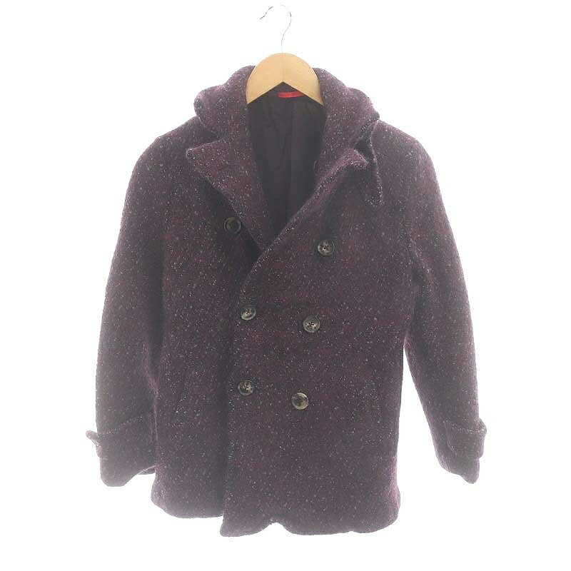 【中古】イザイア ISAIA ウールブークレニットジャケット スタンドカラー アウター 紫 黒 白 /MI ■OS ■SH メンズ 【ベクトル 古着】 240712|ブランド古着ベクトルプレミアム店
