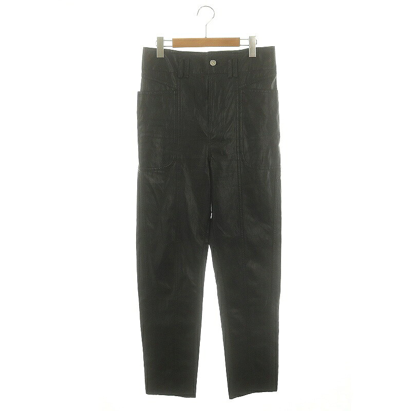 【中古】イザベル マラン エトワール ISABEL MARANT ETOILE TESSINI TROUSERS エコレザーパンツ テーパード ジッパーフライ 34 黒 ブラック /DO ■OS レディース 【ベクトル 古着】 241111｜ブランド古着ベクトルプレミアム店