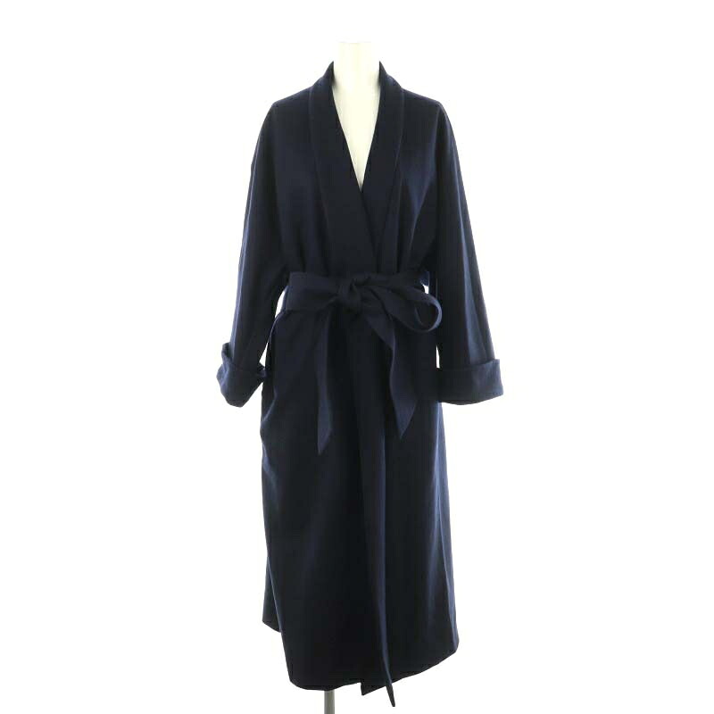 【中古】ハウスオブロータス HOUSE OF LOTUS ×Takako Shirasawa 24AW 締め付けるウールガウンコート 見せ物ルー色つや 胴締め付き添い人 羊毛  M 紺 米国海軍 /YQ ■os ■SH レディース 【ベクター 古着】 241211