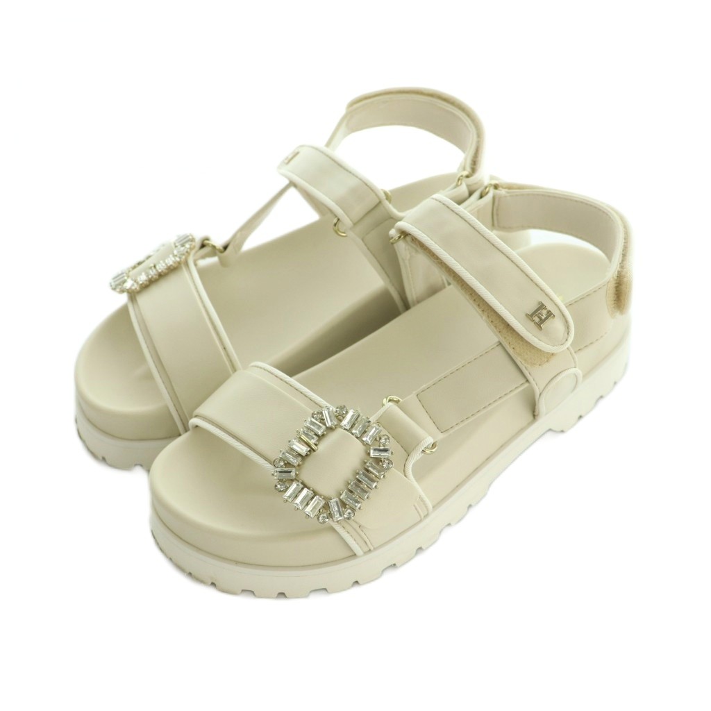 【中古】ハーリップトゥ Her lip to crystal slingback sandal サンダル ビジュー 37 23.5cm ベージュ /MI ■OS レディース 【ベクトル 古着】 250807