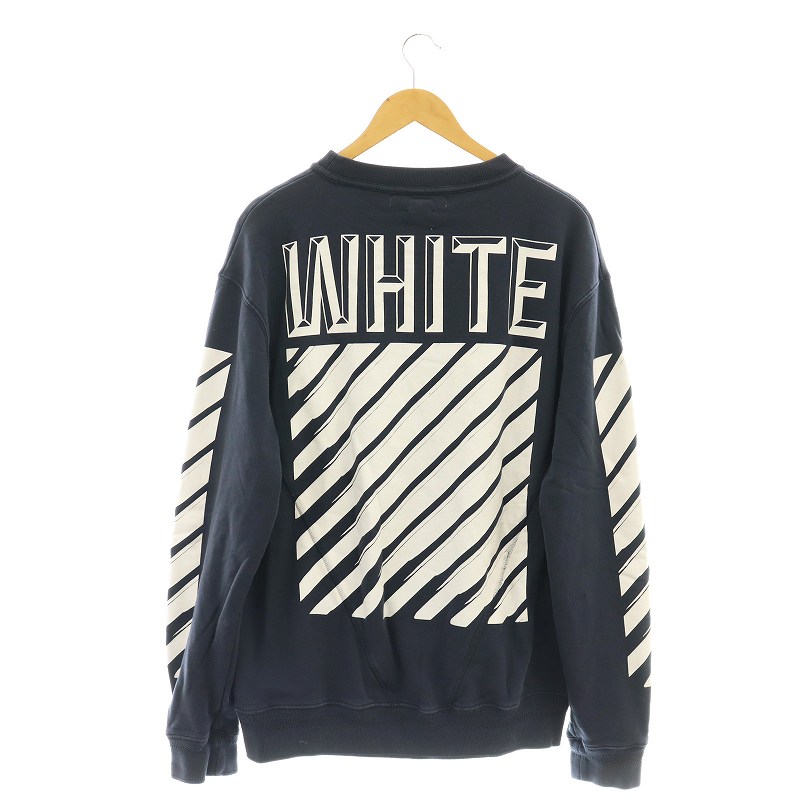 楽天市場】【中古】OFFWHITE プリントクルーネックスウェット
