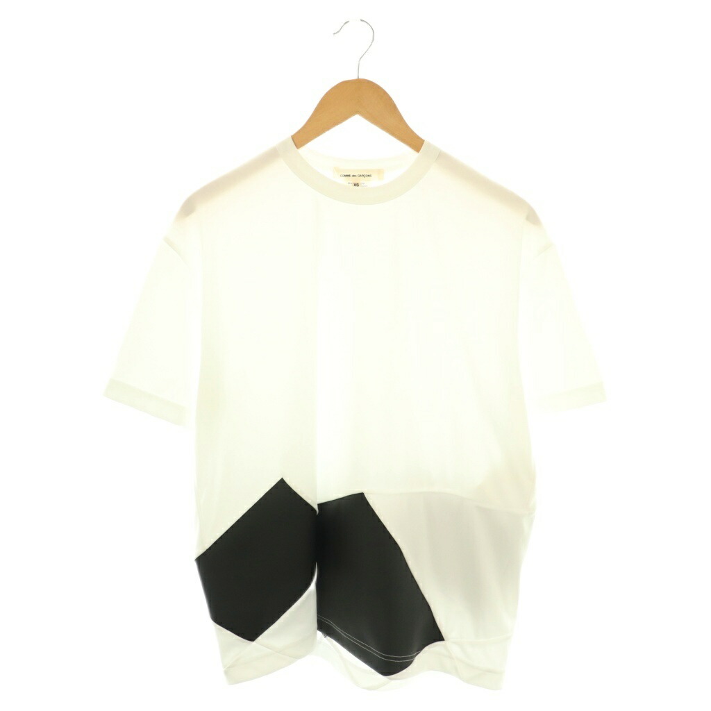 【中古】コムデギャルソン COMME des GARCONS Tシャツ カットソー フェイクレザー XS 白 黒 AD2024 GN-T018 /CX ■OS メンズ 【ベクトル 古着】 251006