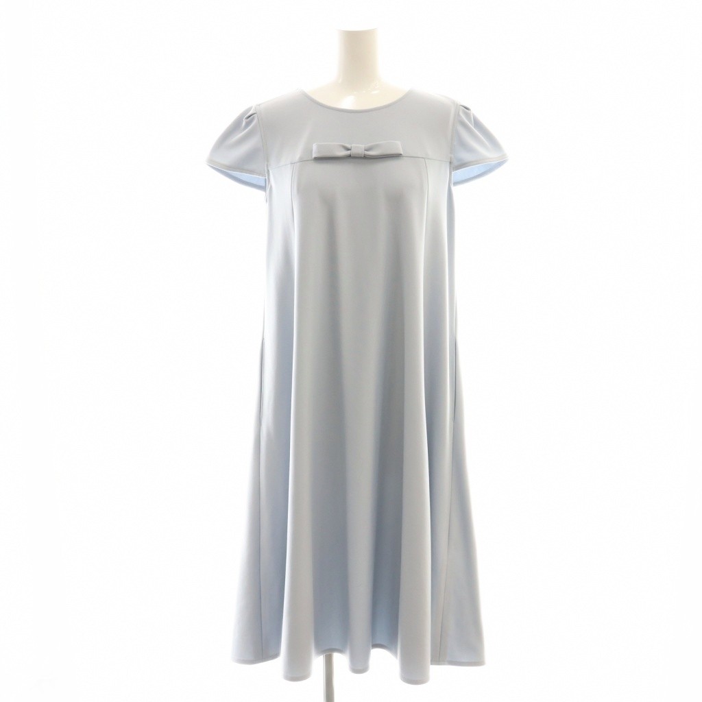 【中古】ルネ Rene ベーシック リボンストレッチドレス ワンピース 34 スモークブルー /ES ■OS レディース 【ベクトル 古着】 251010