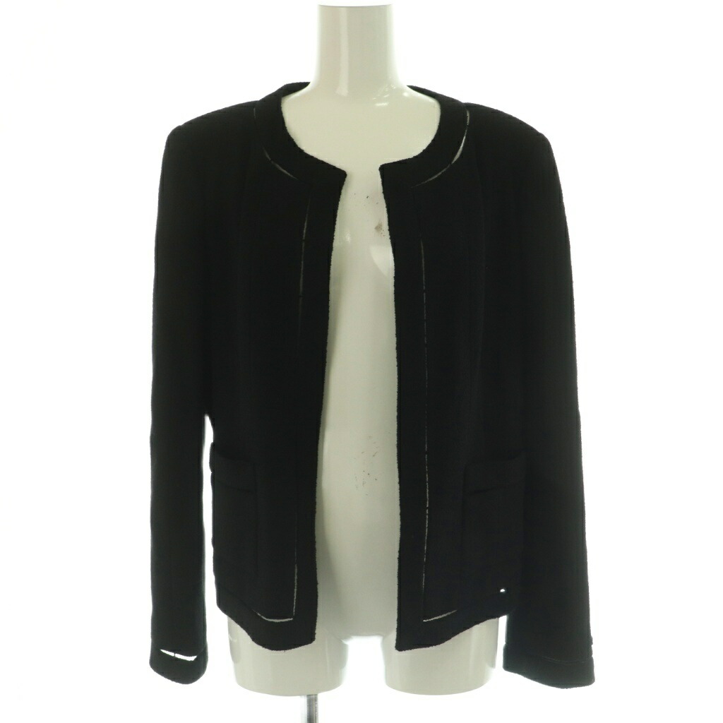【中古】シャネル CHANEL 上衣 否色合い 羊毛 40 黒 黒いこと P21531V12438 /NR ■os レディース 【ベクター 古着】 260115
