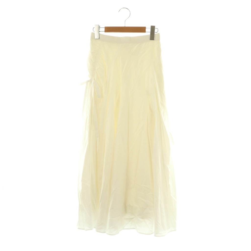 【中古】ハーリップトゥ Herlipto 24AW Be Mine Gather Ribbon Skirt スカート ロング フレア S オフホワイト /NR ■OS レディース 【ベクトル 古着】 251103