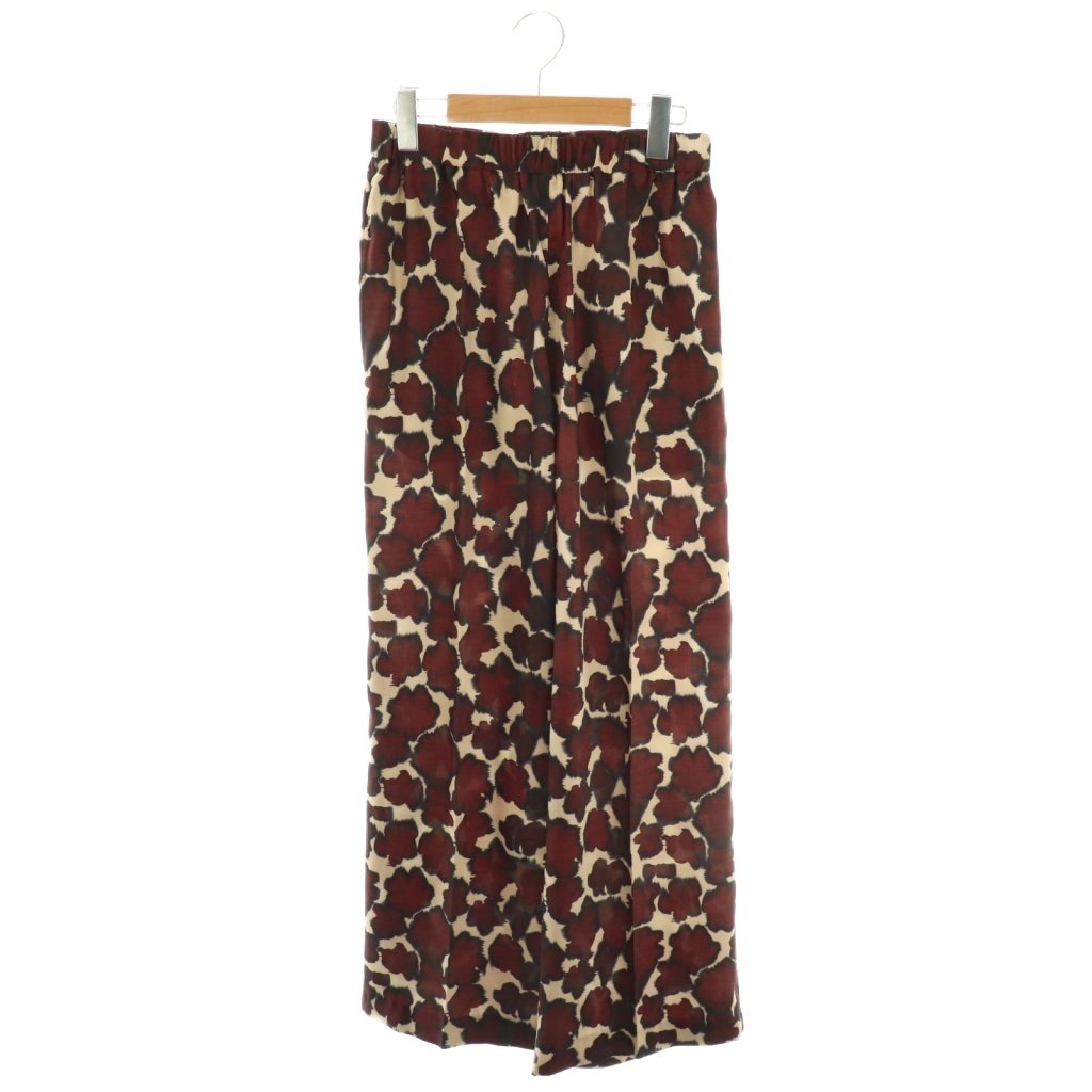 【中古】未使用品 ミューズ ドゥーズィエム クラス MUSE de Deuxieme Classe 25SS Rita twill パンツ ワイド 総柄 36 ブラウン /HK ■OS レディース 【ベクトル 古着】 251104