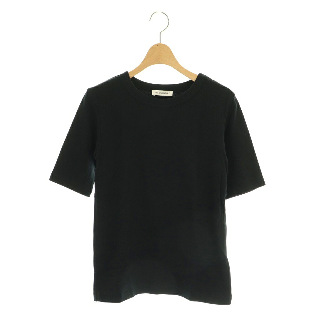 【中古】マディソンブルー MADISONBLUE 24SS CREW NECK H/S TEE Tシャツ カットソー 半袖 1 ブラック /DF ■OS レディース 【ベクトル 古着】 251105