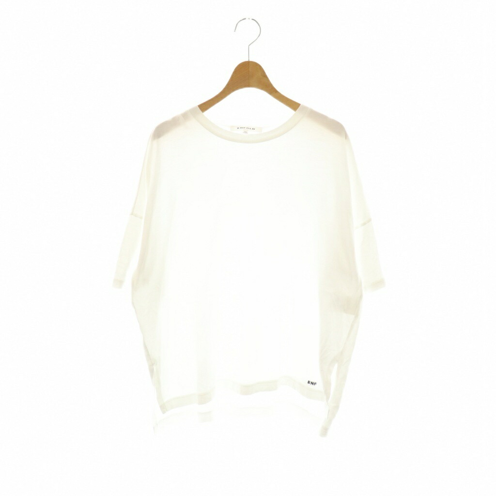 【中古】エンフォルド ENFOLD 25SS SLIT BIG T-SHIRT Tシャツ カットソー 半袖 コットン 38 白 /NR ■OS レディース 【ベクトル 古着】 251031