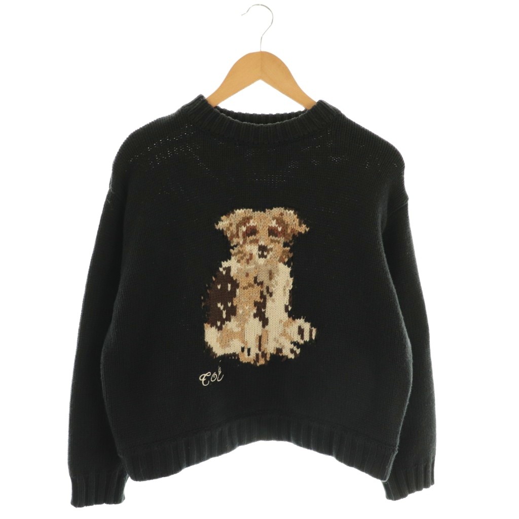 【中古】ザトゥー THE TOE Schloss Dog Knit ニット セーター 長袖 S 黒 ブラック /AT ■OS ■SH レディース 【ベクトル 古着】 251107