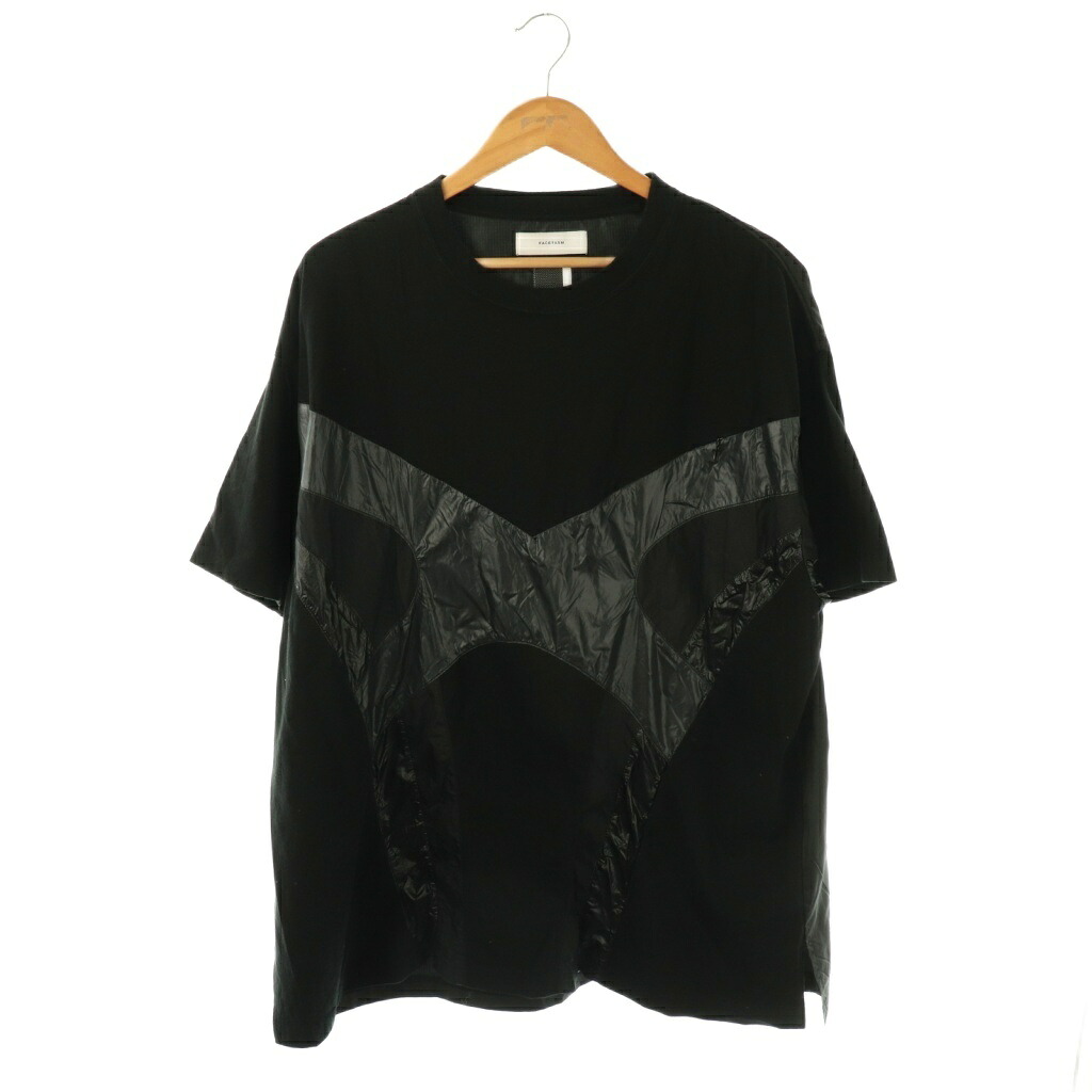 【中古】ファセッタズム FACETASM NYLON PATCHWORK TEEトップス カットソー 半袖 5 ブラック /HK ■OS ■SH メンズ 【ベクトル 古着】 251110