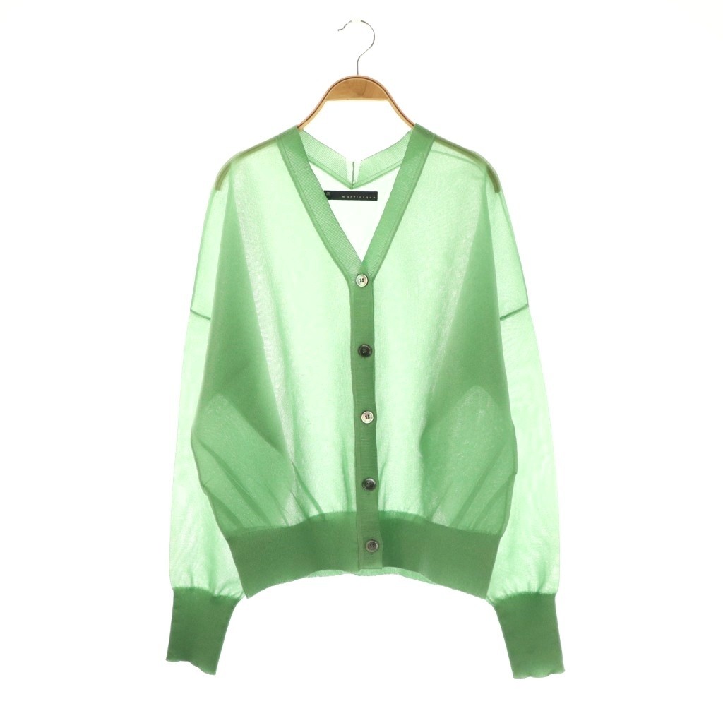 【中古】マルティニーク martinique 25AW シアーカーディガン Vネック 長袖 ライトグリーン /DO ■OS レディース 【ベクトル 古着】 251114
