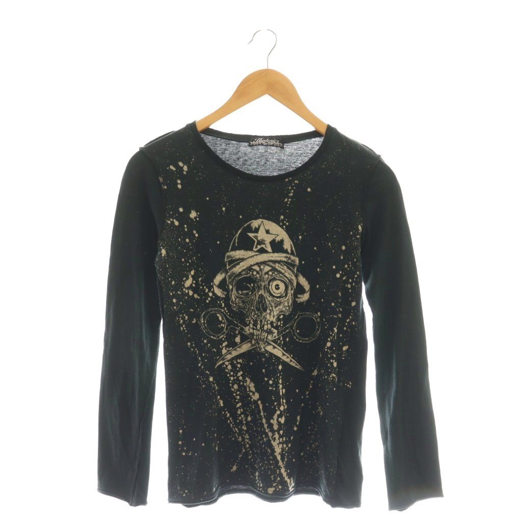 【中古】ヒステリックス Hysterics スカル長袖カットソー F 黒 ブラック ベージュ /CX ■OS レディース 【ベクトル 古着】 251120