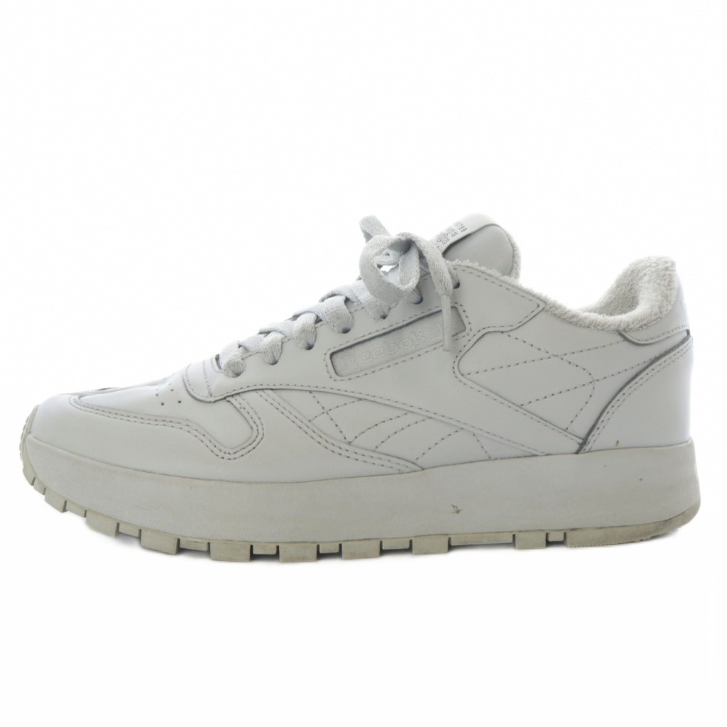 【中古】マルタンマルジェラ 22 Martin Margiela 22 メゾンマルジェラ×REEBOK CLASSIC LEATHER TABI スニーカー 置き目とり捨てる なめし革 US6.5 薄墨色 H05534 /YO24 レディース 【ベクター 古着】 251201