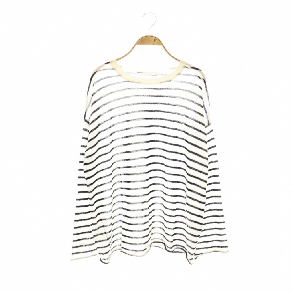【中古】アパルトモン ドゥーズィエムクラス L'Appartement DEUXIEME CLASSE Border Sheer Knit ニット カットソー ボーダー 長袖 ホワイト ブラック /HK ■OS レディース 【ベクトル 古着】 251117