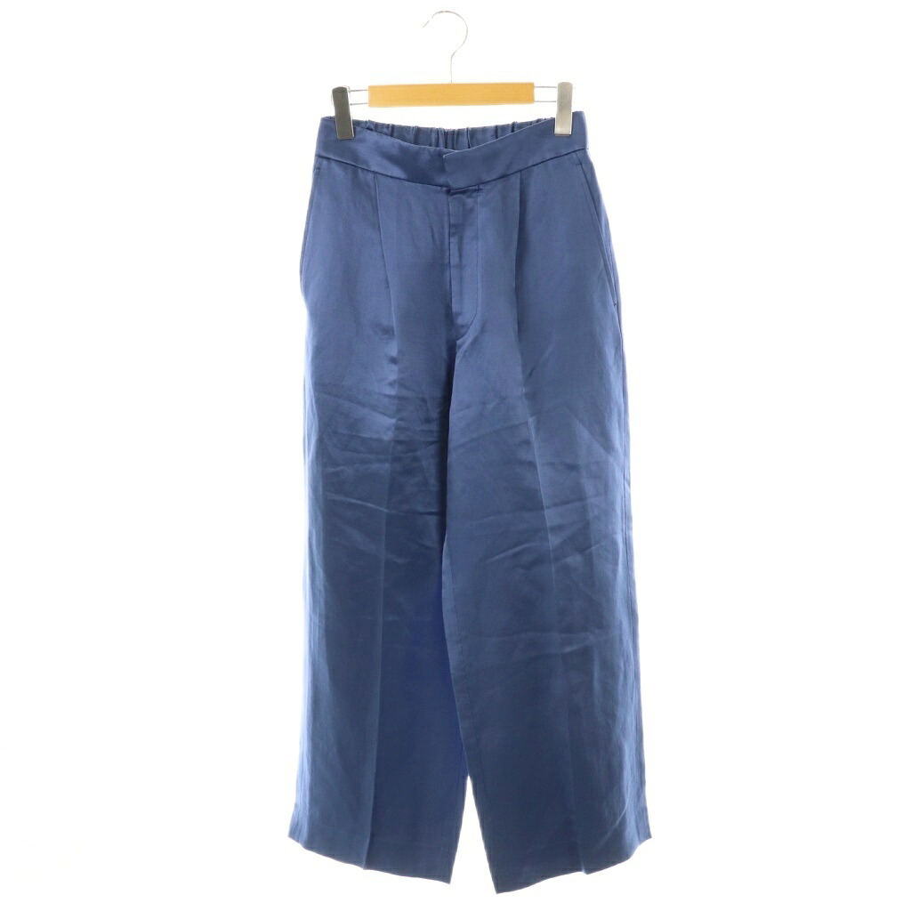 【中古】ブラミンク BLAMINK シルクリネンパンツ タック ジッパーフライ 36 ブルー /DO ■OS レディース 【ベクトル 古着】 251121 15,323円