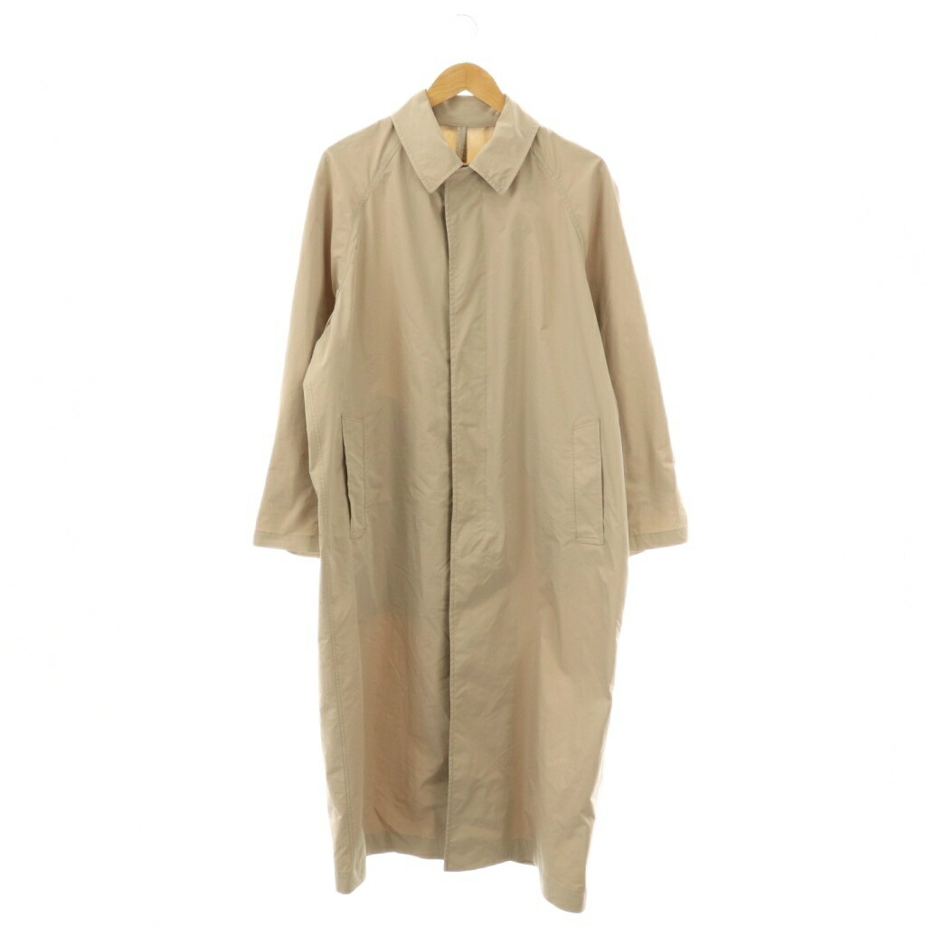 【中古】プラージュ Plage 23AW Balmacaan 厚地の外套 スプリングコート ステンカラー ロング 38 ベージュ /DO ■os レディース 【ベクター 古着】 251125