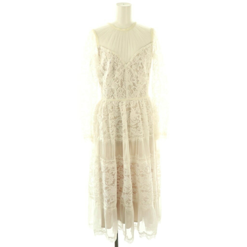 【中古】タダシショージ TADASHI SHOJI POLLOCK LONG SLEEVE TEA-LENGTH LACE DRESS ドレス 2 白 ホワイト 長袖 レース /AG ■OS レディース 【ベクトル 古着】 251128