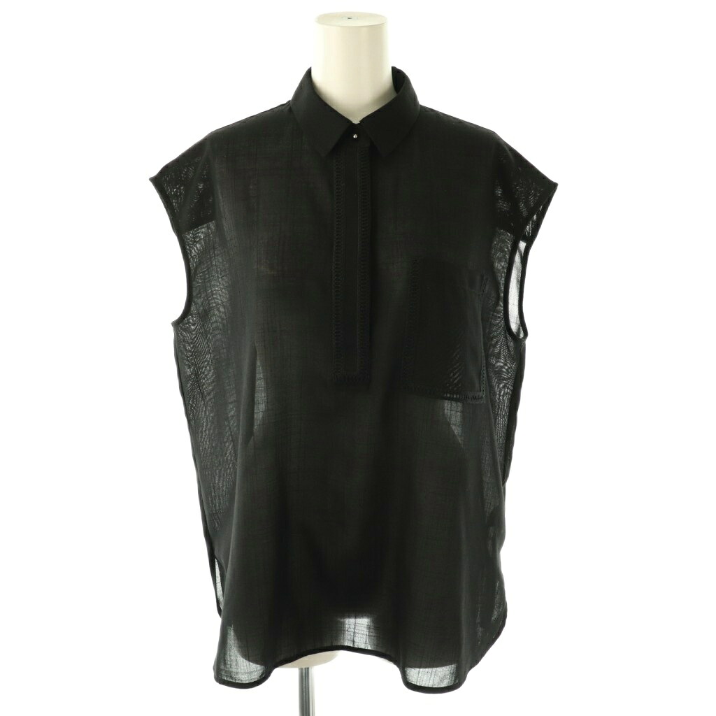 【中古】ユナイテッドアローズ UNITED ARROWS フレンチスリーブブラウス シャツ ブラック /DF ■OS レディース 【ベクトル 古着】 251202
